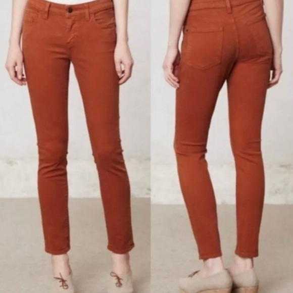 Pilcro Anthropologie Velvet Thin Stretch Skinny Cords Size 27/4 - Picture 1 of 13